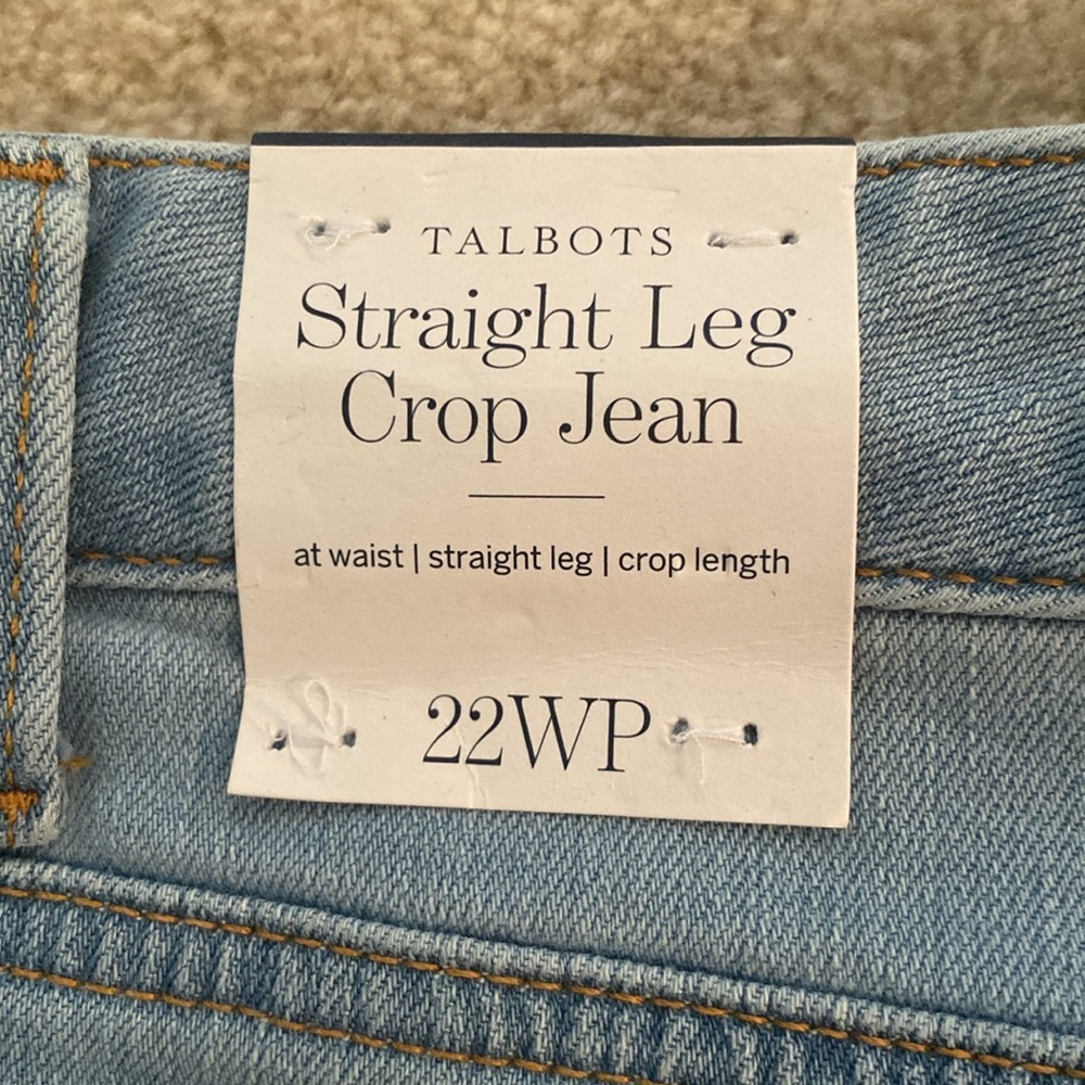 Talbots NWT straight leg crop jeans size 22WP - Picture 2 of 8